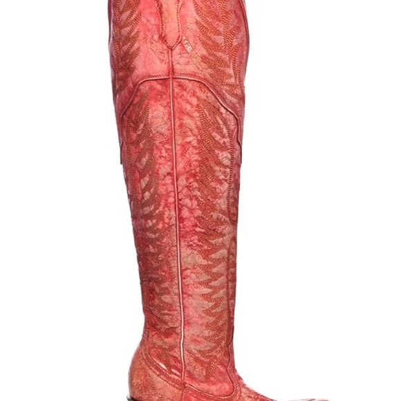 CORRAL Women's Embroidery Tall Above-the-Knee Pointed J Toe Cowhide Leather - Picture 3 of 9